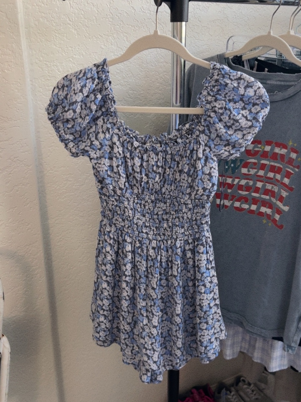 Hollister Light Blue Floral Romper